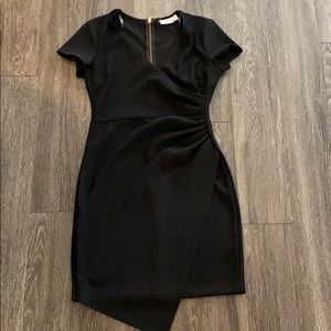 Black asymmetrical cocktail dress